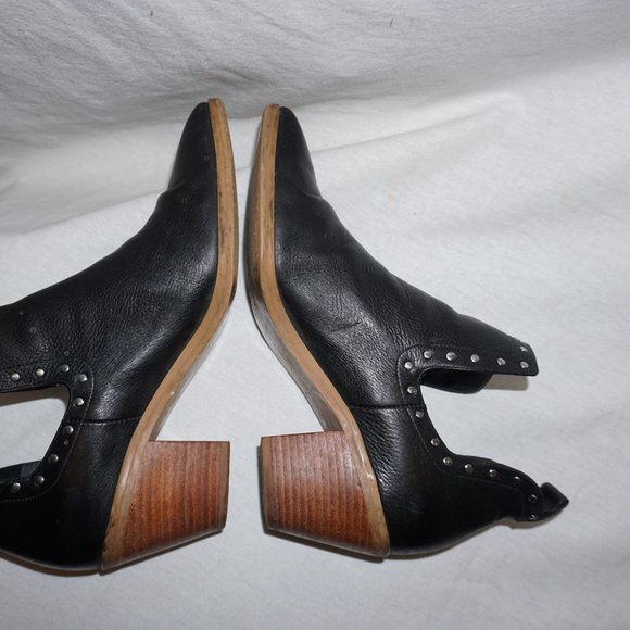 REBECCA MINKOFF Lana Black Studded Bootie split shaft Shootie sz. 8 Cuban heel - Picture 6 of 16